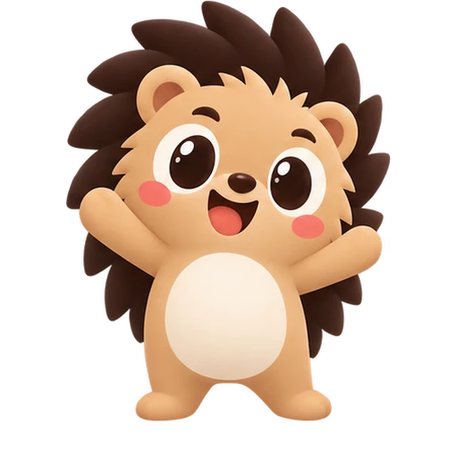 Pip the hedgehog, excited about a walk